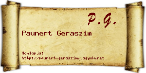 Paunert Geraszim névjegykártya